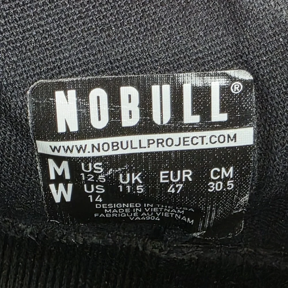 Nobull Canvas Trainers Sneakers Mens Size‎ 12.5 Black Gum Casual Shoes